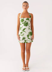 Melora Cotton Mini Dress - Verdant Bloom