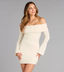 Sweet And Snug Cable Knit Mini Dress