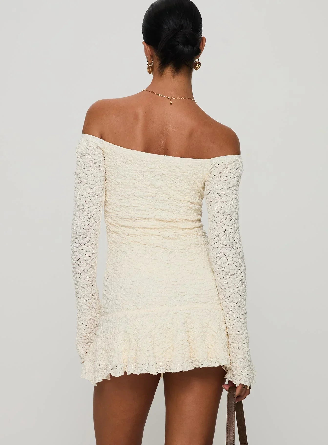 Vancesca Long Sleeve Mini Dress Cream