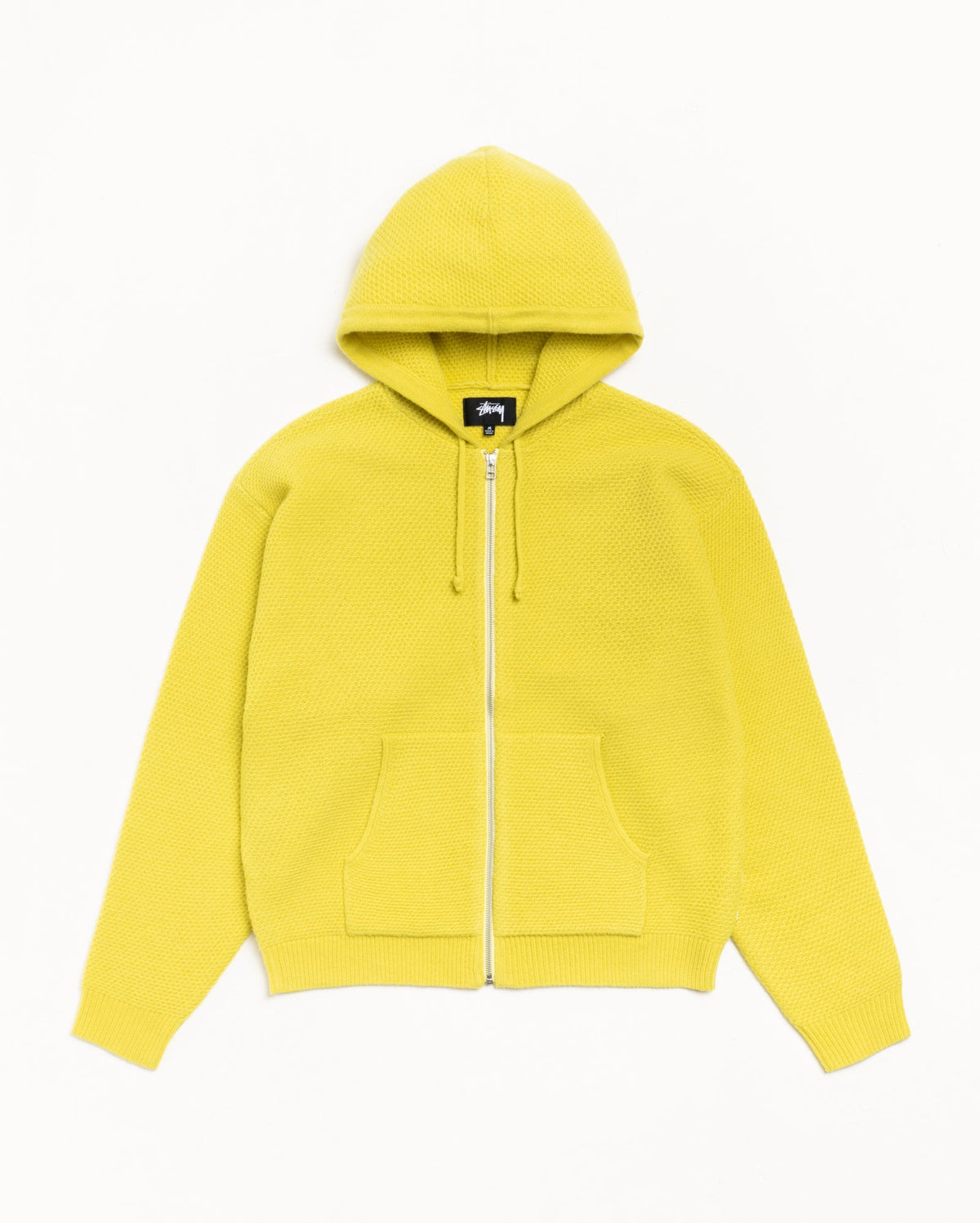TEXTURED ZIP HOODED SWEATER