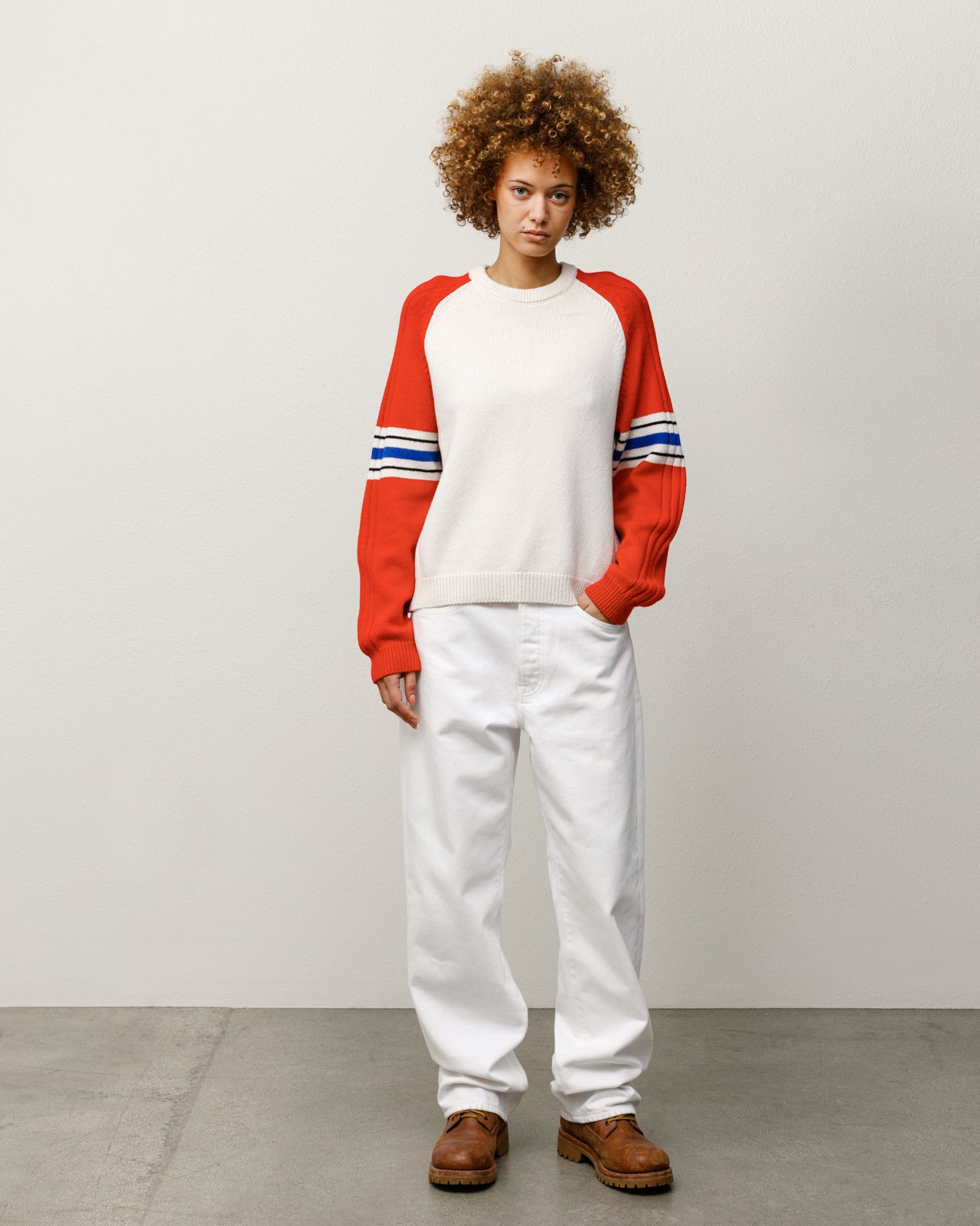 STRIPE RAGLAN CREW