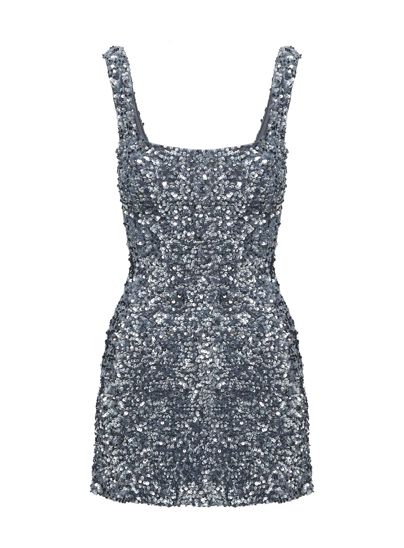 Miss Me Sequin Mini Dress Silver