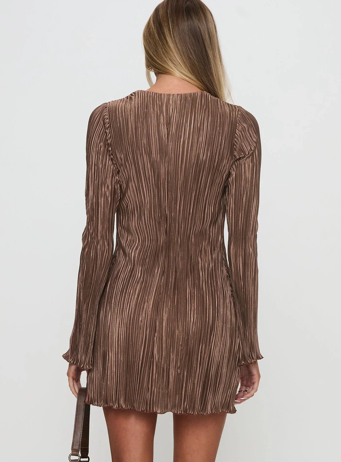 Malop Long Sleeve Mini Dress Chocolate