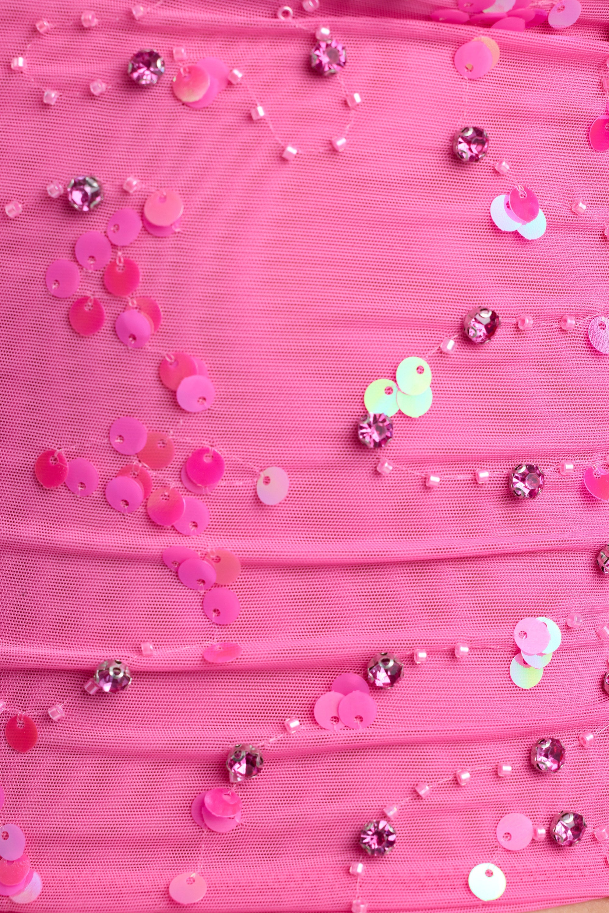 Liana-Embellished Cut-Out Halterneck Top in Bubblegum Pink
