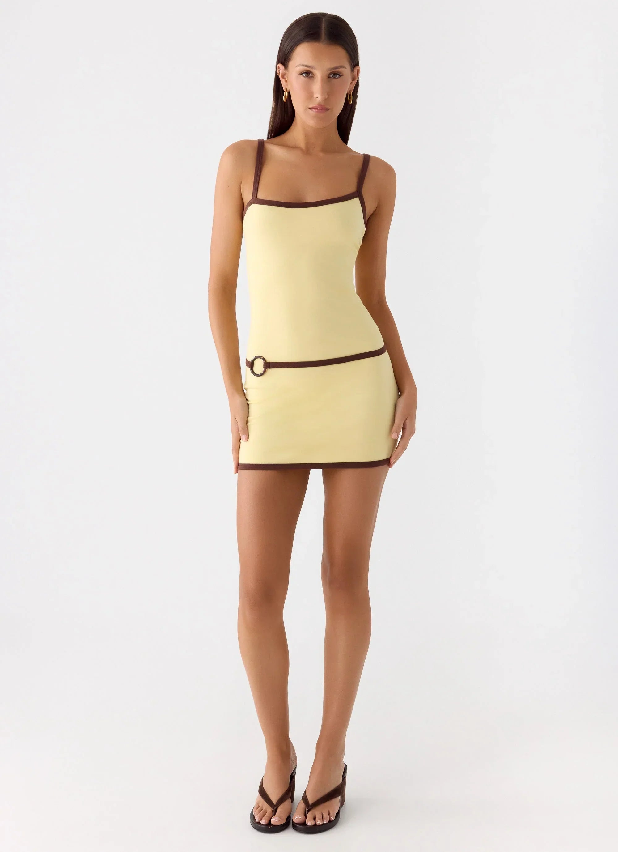 Felicia Asymmetrical Mini Dress - Yellow