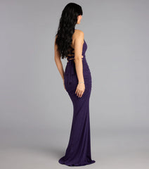 Tatiana Lace-Up Mermaid Glitter Formal Dress-Purple